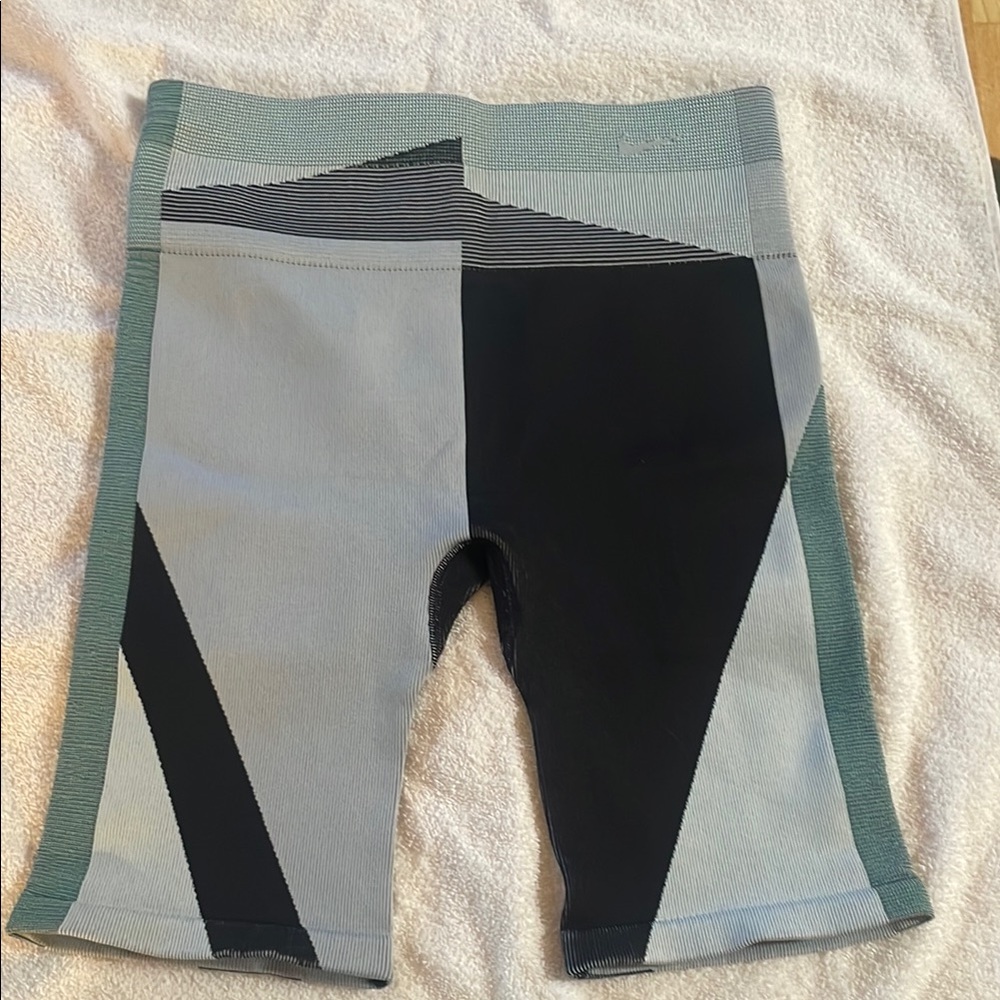 Nike Women’s Sculpt Black and Gray with green Biker Shorts